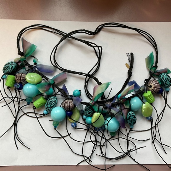 Theresa Goodall Handcrafted Beaded Fringe Necklace - Picture 3 of 7